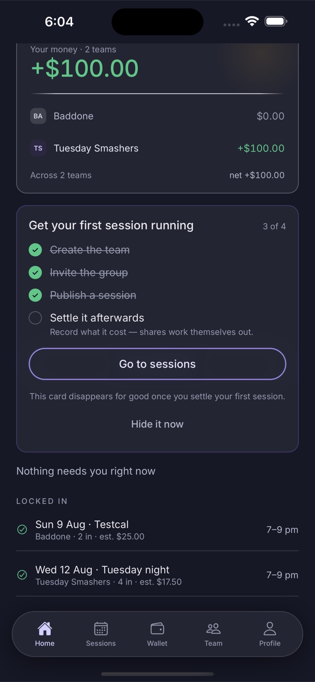 A session the player has locked into